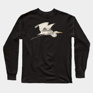 Great Egret in Flight Long Sleeve T-Shirt